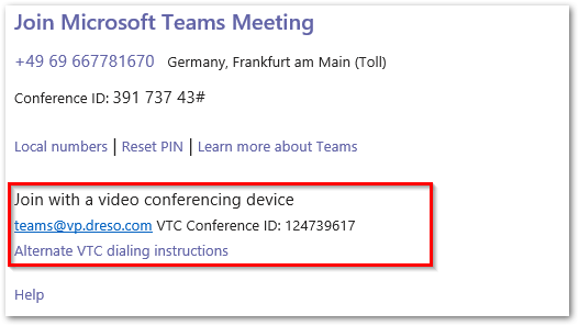 Join with a video conferencing device